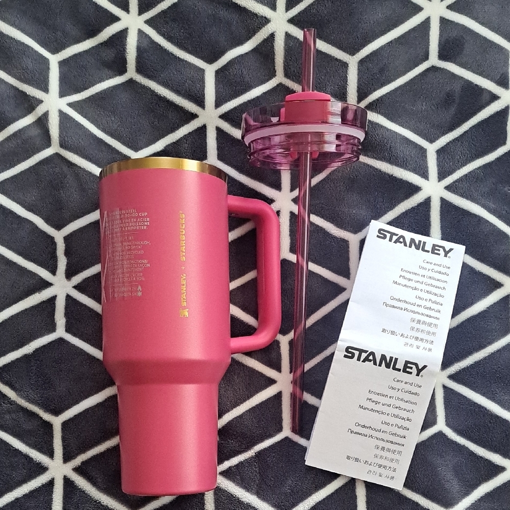 Starbucks Berry Pink Glitter Stanley Tumbler Holiday Limited